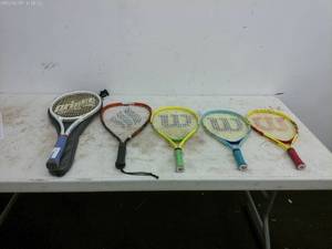 lot 167 image: Lot of 5 Tennis Racquets - Prince, Wilson and More