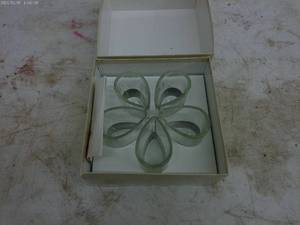 lot 185 image: Vintage Glass Petal Candle Holder Set in Box