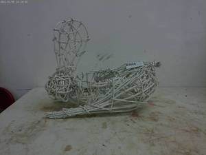 lot 197 image: White Wicker Duck-Shaped Basket
