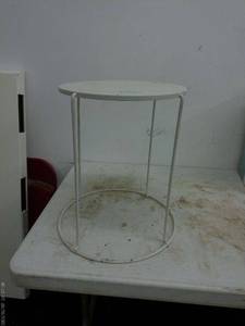 lot 201 image: White Metal Side Table