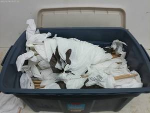 lot 221 image: Large Bin of Hunting Decoy Bags by Texas Hunting Products