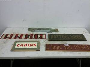 lot 224 image: Assorted Vintage Decorative Signs - Set of 5