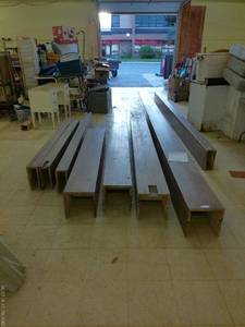 lot 9 image: Reclaimed Antique Elm Box Beams