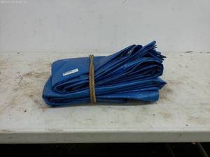lot 291 image: Blue Heavy-Duty Tarp with Grommets