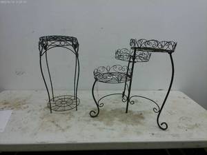 lot 359 image: Set of Decorative Wire Plant Stands