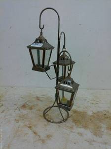 lot 374 image: Decorative Outdoor Metal Lantern Set