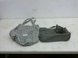 lot 406 image: Set of Two Womens Handbags - Snake Print and Gray Floral