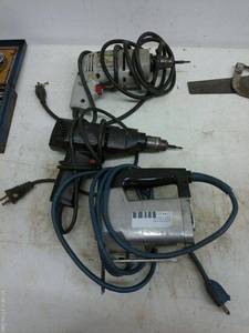 lot 417 image: Lot of Power Tools - Drill, Router, and Jigsaw