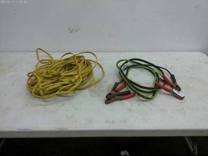 lot 422 image: Lot of Automotive Jumper Cables and Electrical Extension Cord