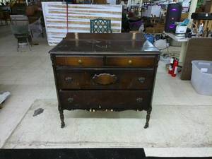 lot 432 image: Antique Wooden Dresser with Two Drawers