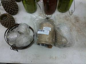 lot 446 image: Assorted Decorative Home Items with Witch Sign and Lanterns