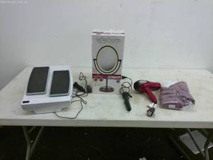 lot 472 image: Home Vanity and Wellness Lot Mirror, Stepper, and Accessories