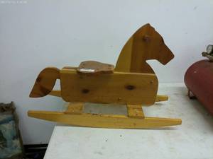 lot 496 image: Wooden Toy Rocking Horse