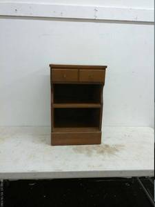 lot 17 image: Wooden Side Table with Storage and Drawers
