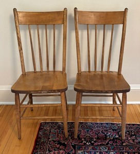 Two Charming Vintage Wooden Chairs
