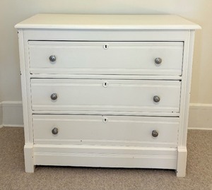 Vintage White Three Drawer Dresser
