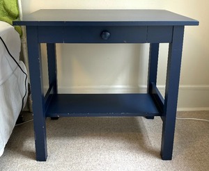 Nice Navy Blue Accent Table with Drawer
