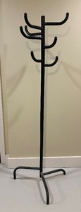 Vintage Black 8 Hook Coat Rack