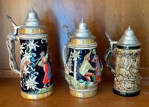 Trio of Fine German Steins