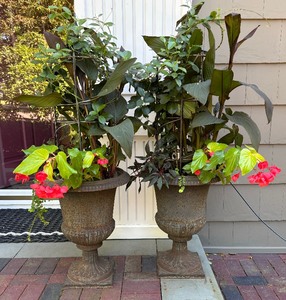 Pair of Pretty Metal Planters  Urn