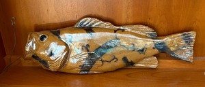 Artisan Crafted Wall Hanging Pottery Fish Figurine by Gordon Graystone