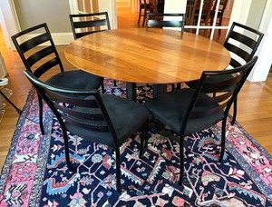 Room & Board Round Dining Table and Six Chairs Set