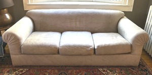 Sherill Furniture Leather Gray Sofa