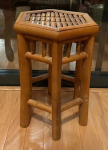 lot 61 image: Petite Hexagon Rattan Stand