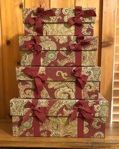 lot 64 image: Four Fabric Covered Nesting Boxes