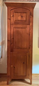 lot 34 image: Rustic Style Tall Narrow Cabinet  Bookshelf