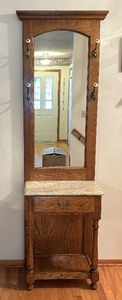 lot 12A image: Vintage Marble Top Hall Tree