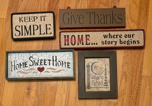 lot 122 image: Five Charming Wall Hanging Signs
