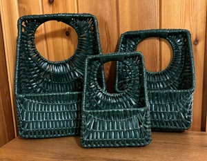 lot 178 image: Set of Three  Forest Green Nesting Baskets