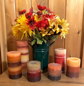 lot 179 image: Bright and Beautiful Faux Florals and Candles