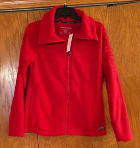 lot 142C image: Red Calvin Klein Performance Fleece Zip Up