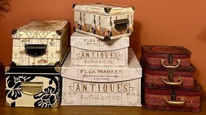 lot 346 image: Beautiful Accent Storage Boxes for Storage and Home Decor