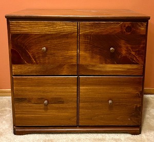 lot 242 image: Wood Two Drawer Filing Cabinet
