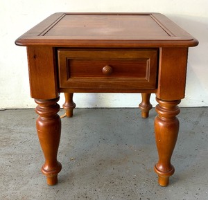 lot 48 image: Wooden Accent Table with Drawer
