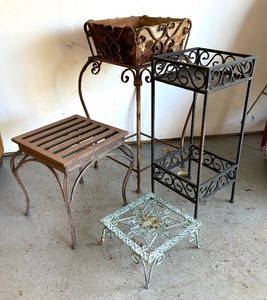 lot 290 image: Four Metal Plant Stands