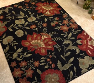 lot 36E image: Red Exploded Floral Area Rug