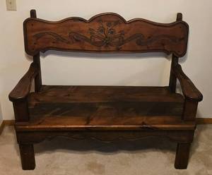 lot 44 image: Solid Wood Bench
