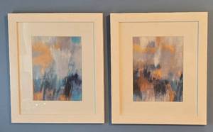 lot 313 image: Pair of Abstract Framed & Matted Prints
