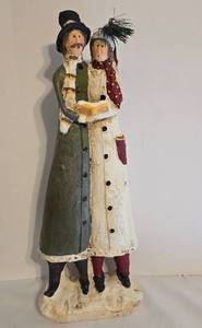 lot 321 image: Caroling Pair Plaster Figure