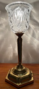 lot 140 image: Petite Gold and Crystal Lamp with Optional Shade