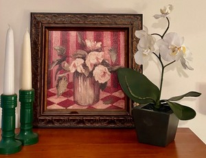 Shades of Red Home Decor Including Fancy Doll, Petite Art, Candles, Book Box Decor