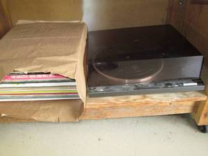 lot 95 image: Technica turntable and assorted vin...