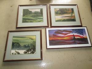 lot 129 image: Nature and patriotic wall art...
