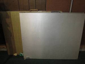 lot 143 image: 2 vintage metal folding tables...