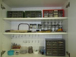 lot 239 image: Cupboard filled with hand tools and...