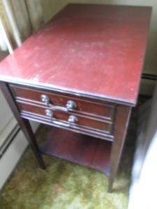 lot 154 image: Vintage wood end table with single ...